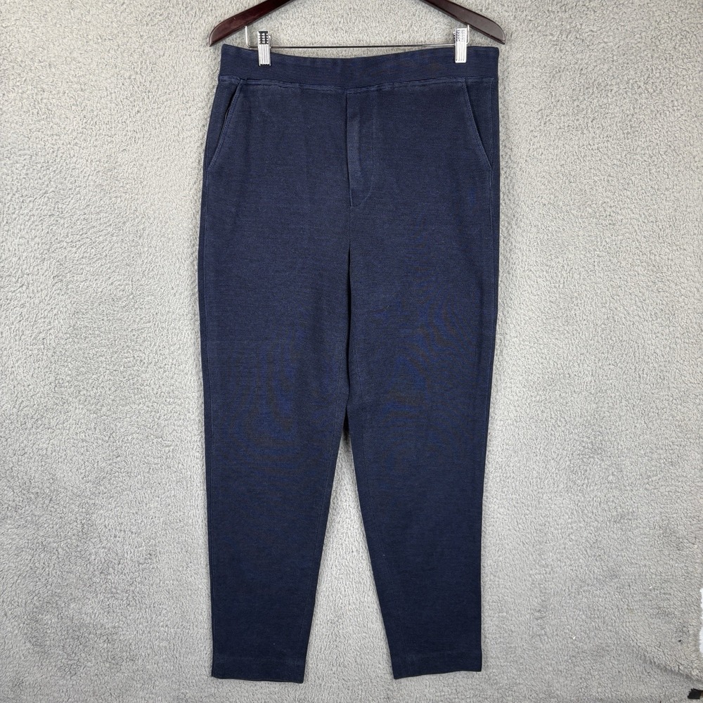 St. Croix‎ Pants Mens Large Navy Casual Drawstring Knit Stretch Tapered Made USA